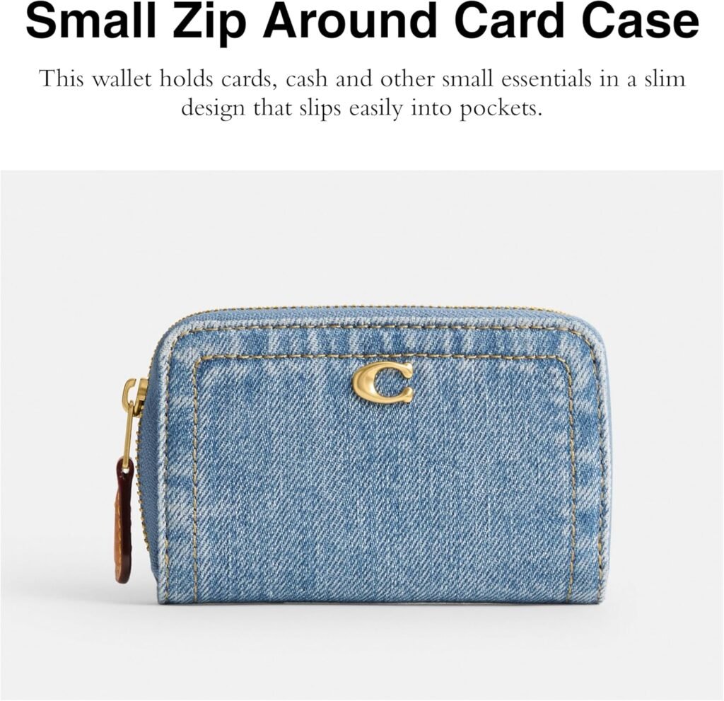 Coach Small Zip Around Card Case, Indigo