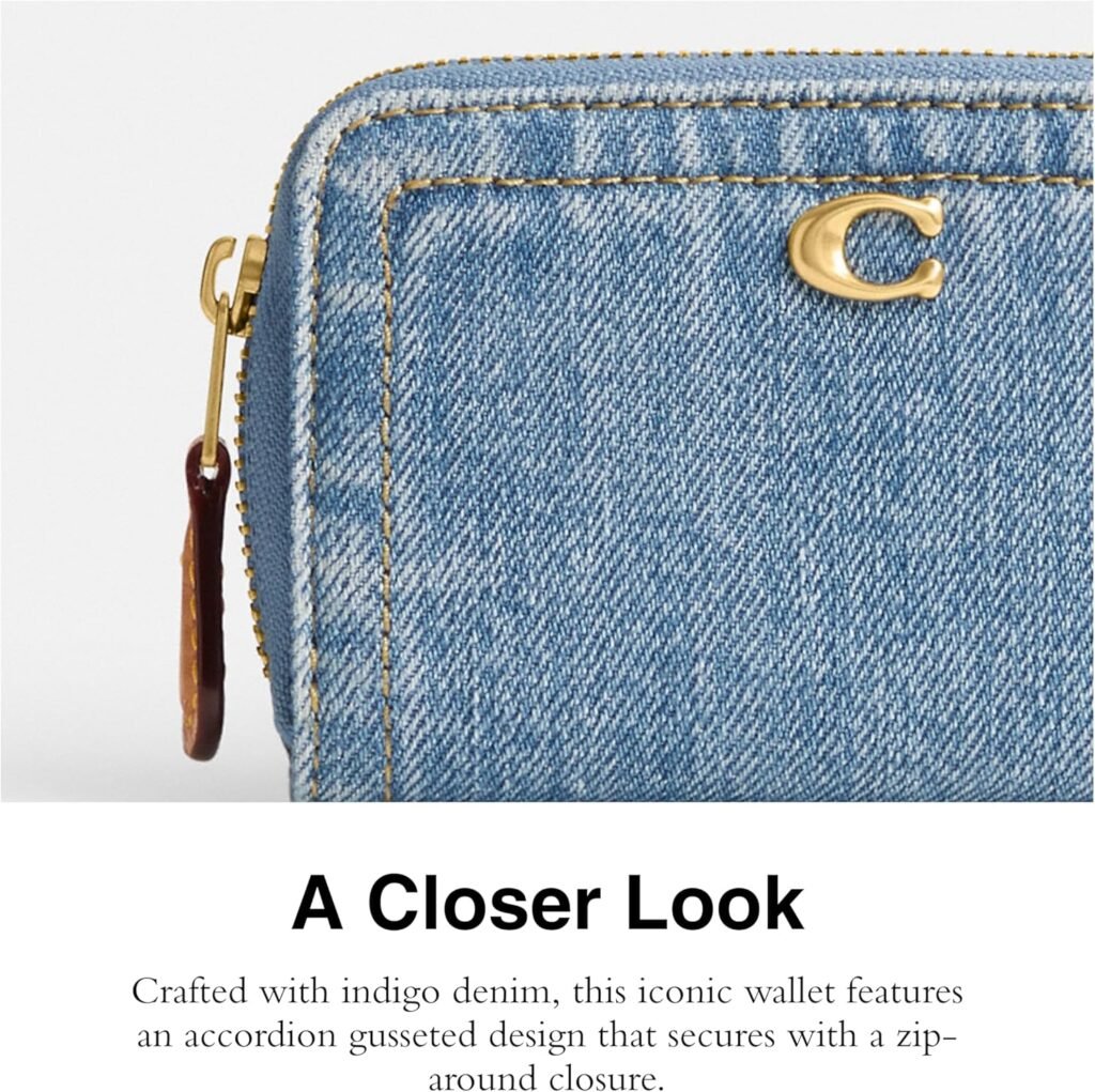 Coach Small Zip Around Card Case, Indigo