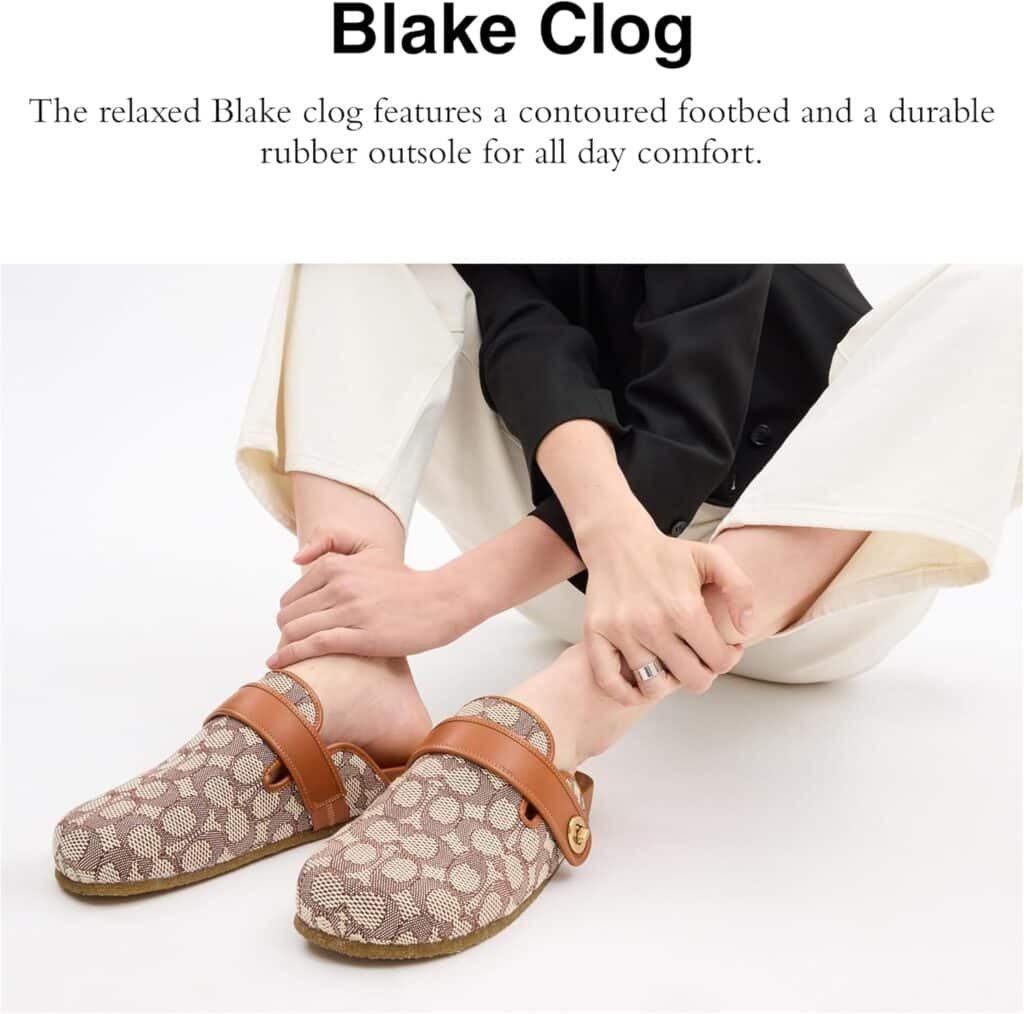 Coach Womens Blake Signature Textile Jacquard Clog
