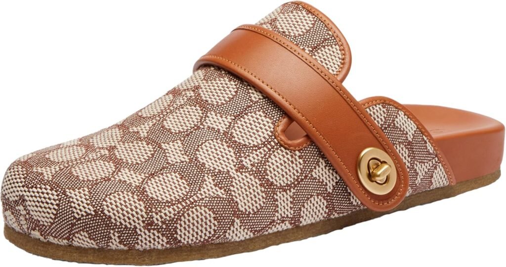 Coach Womens Blake Signature Textile Jacquard Clog