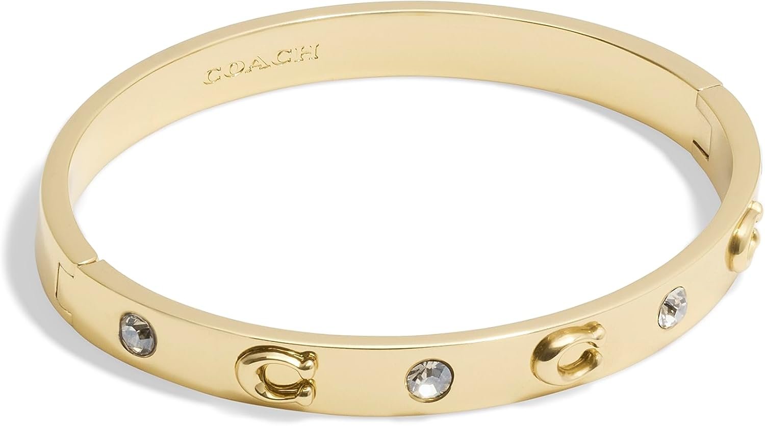 Coach Womens Signature C Logo Hinged Bangle Bracelet