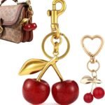 18k Gold Cherry Bag Charm For Purse Keychain Bag Charms For Handbags Accessory Red For Womens 150x150