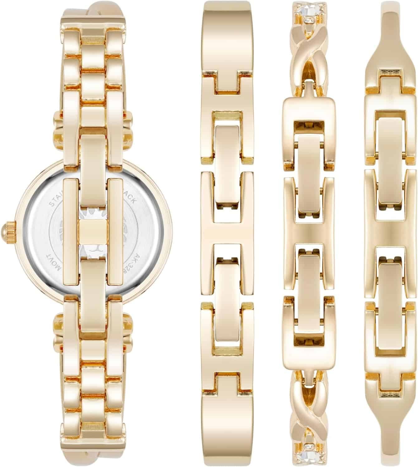 Anne Klein Womens Bangle Watch And Premium Crystal Accented Bracelet Set 3