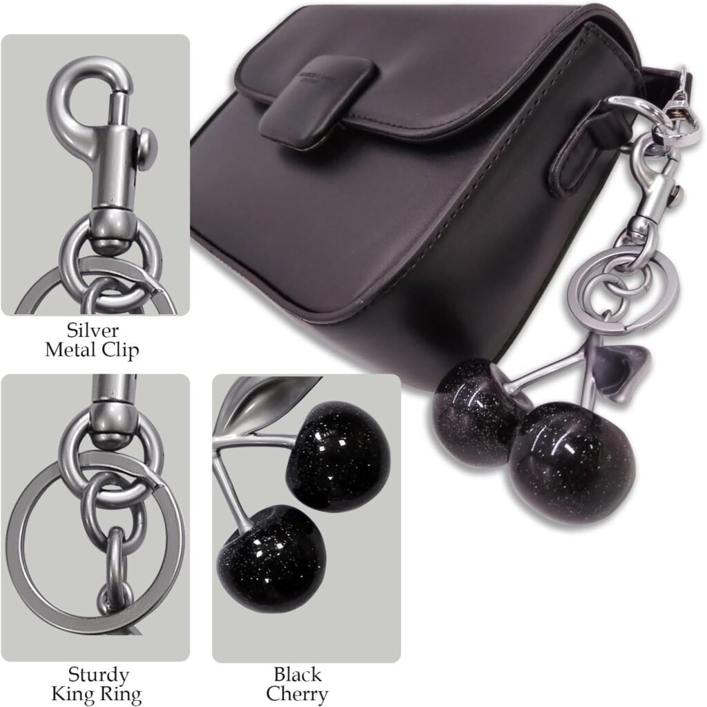 Cherry Bag Charm Keychain, Cute Cherry Charms for Purses and Bags, Cherry Keychains Accessory for Women