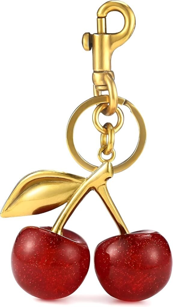 Cherry handbag charms, cherry keychain accessories, wallet charms Luggage charms.