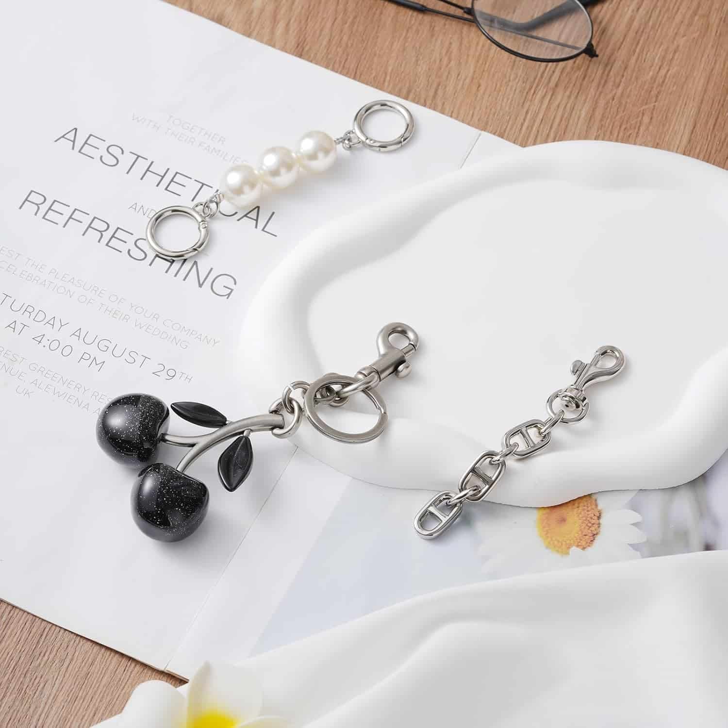Cherry Keychain Cherry Bag Charm Keychain Cute Cherry Accessories Gifts For Women Cherry Keychain Extender Chain Bag Cha 1