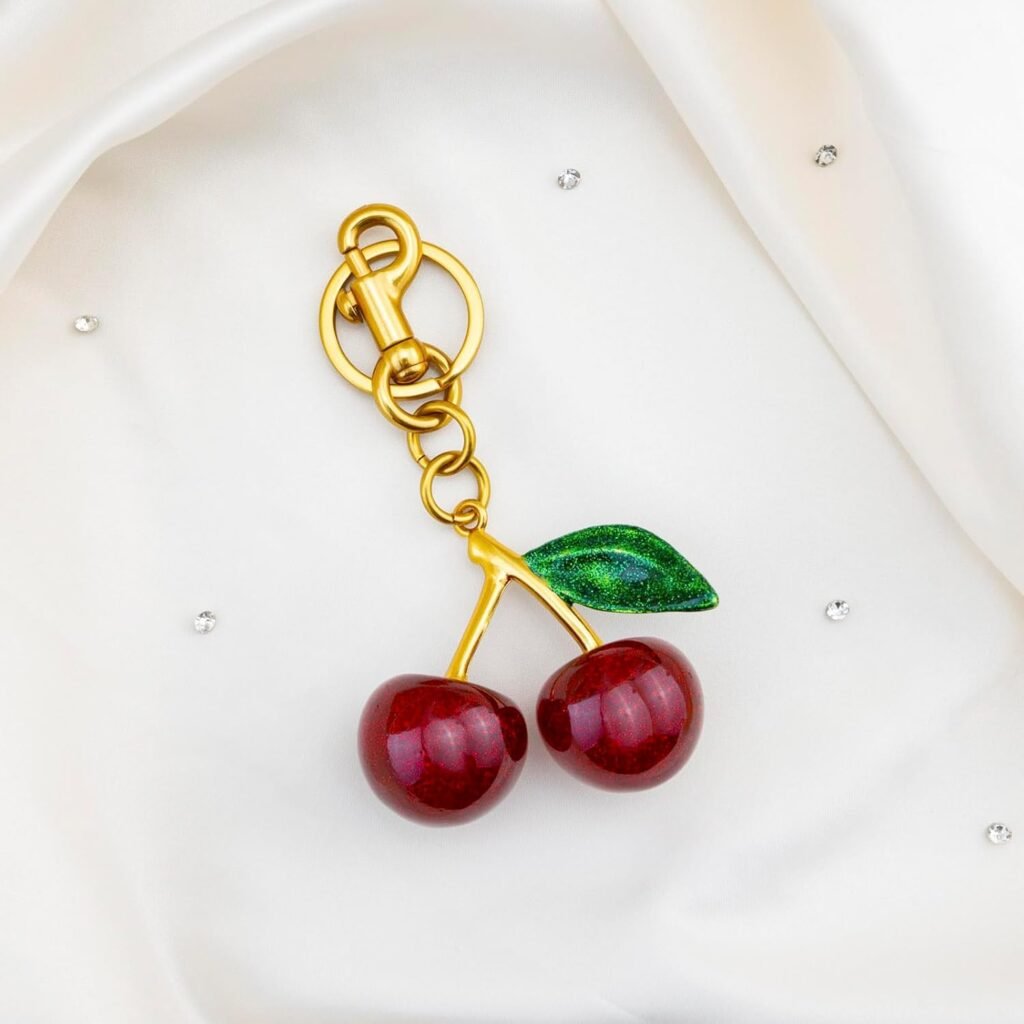Cherry Keychain Cherry Bag Charms Purse Charms for Handbags Cute Cherry Accessories Gifts for Women Purse Charms for Handbags Cherry Charm Keychains For Women Birthday Christmas Gifts Cute Stuff