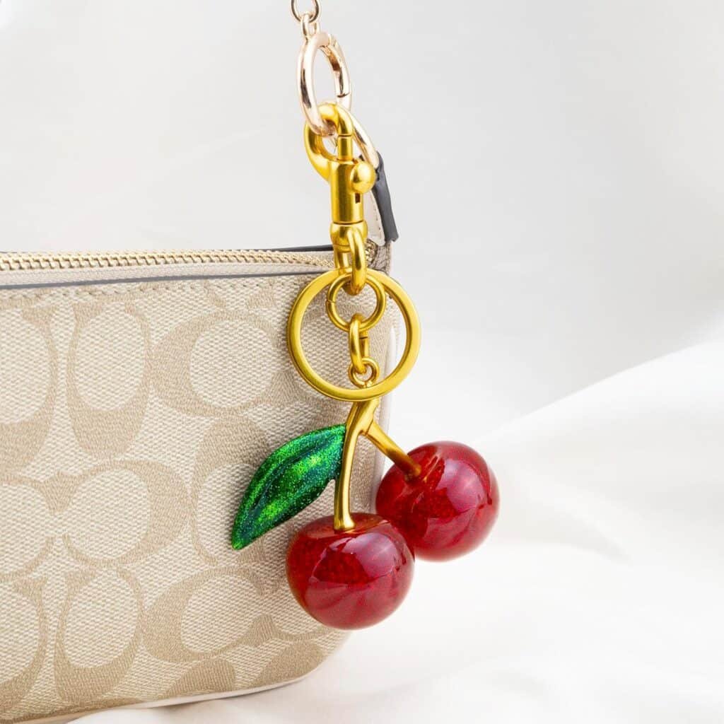 Cherry Keychain Cherry Bag Charms Purse Charms for Handbags Cute Cherry Accessories Gifts for Women Purse Charms for Handbags Cherry Charm Keychains For Women Birthday Christmas Gifts Cute Stuff