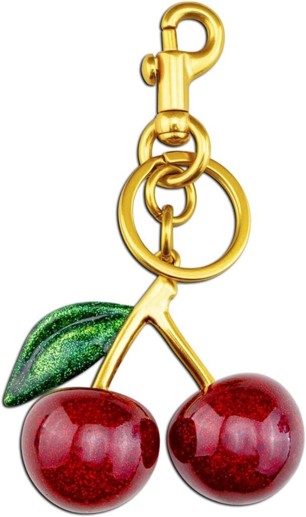 Cherry Keychain Cherry Bag Charms Purse Charms for Handbags Cute Cherry Accessories Gifts for Women Purse Charms for Handbags Cherry Charm Keychains For Women Birthday Christmas Gifts Cute Stuff