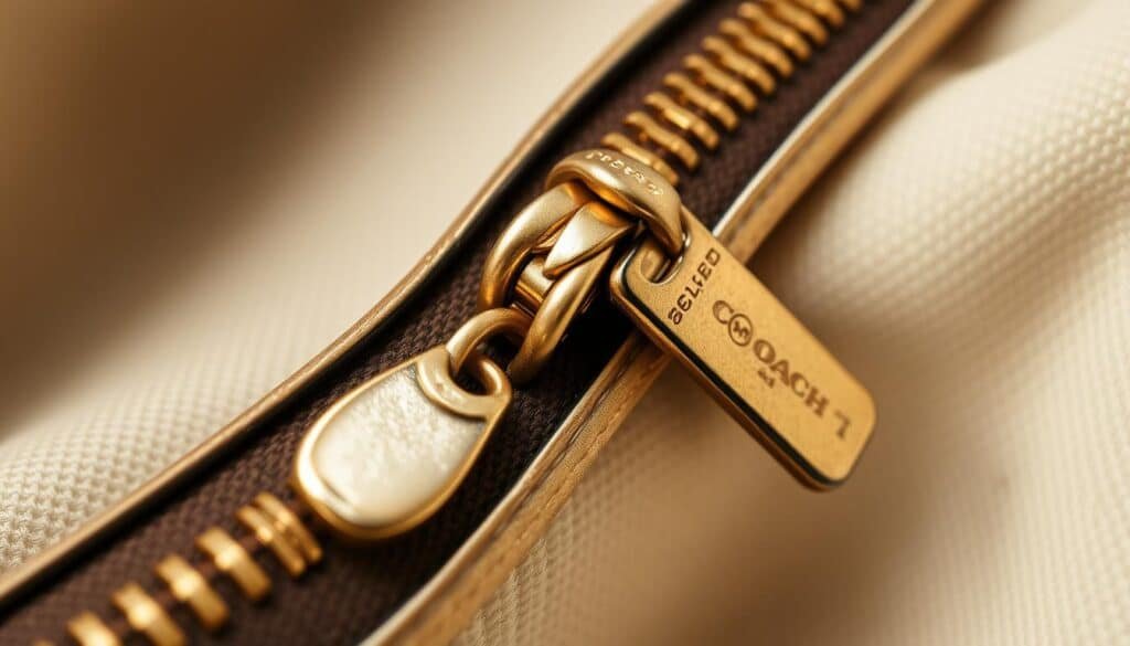 coach bag zipper golden coating