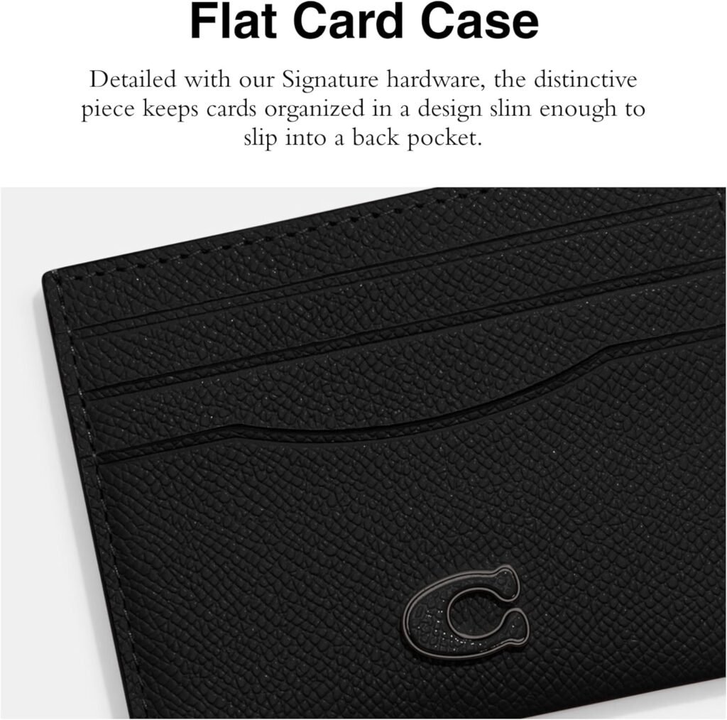 Coach Flat Card Case in Crossgrain Leather, Chalk, One Size