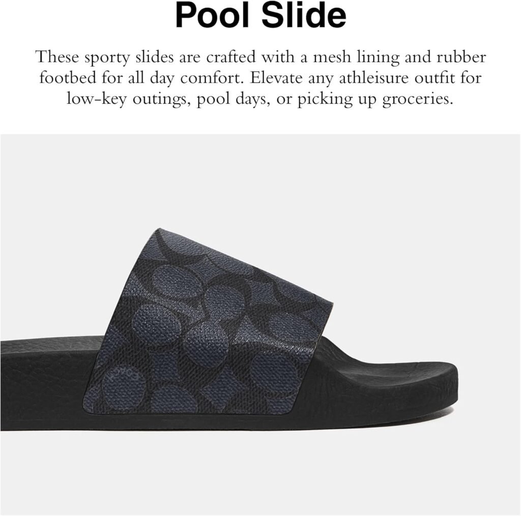 Coach Mens Signature Coated Canvas Pool Slide
