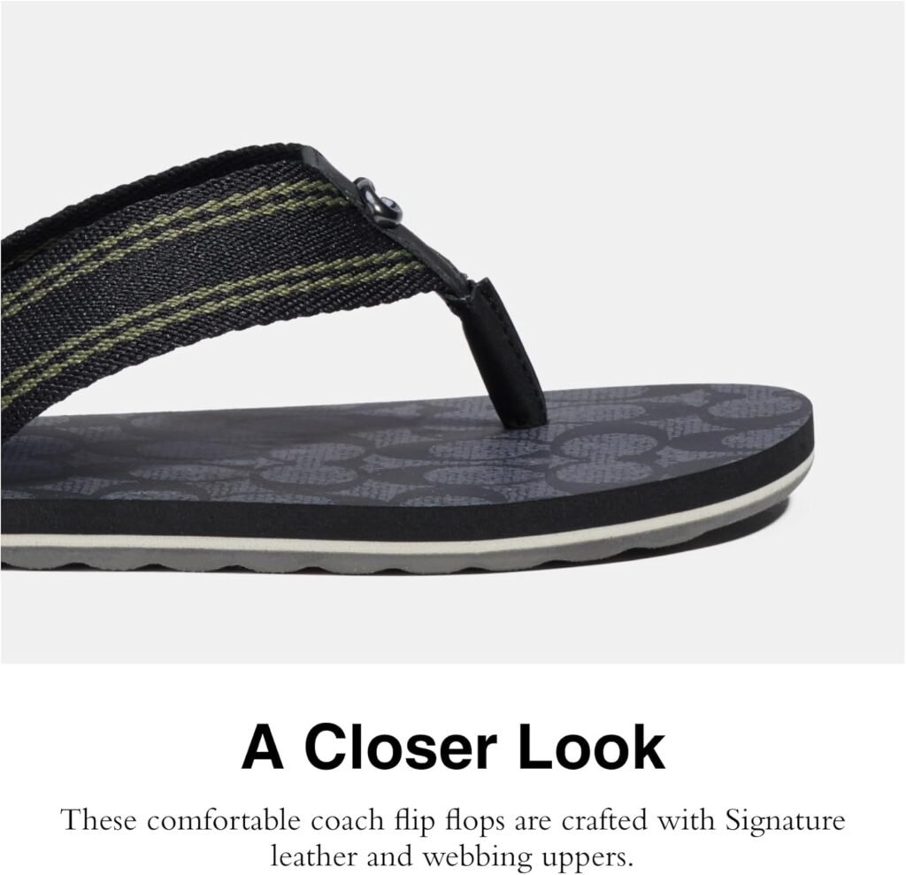 Coach Mens Signature Webbing Flip Flop