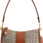 Coach Mini Signature Jacquard Swinger 20 Cocoa Burnished Amb 150x150