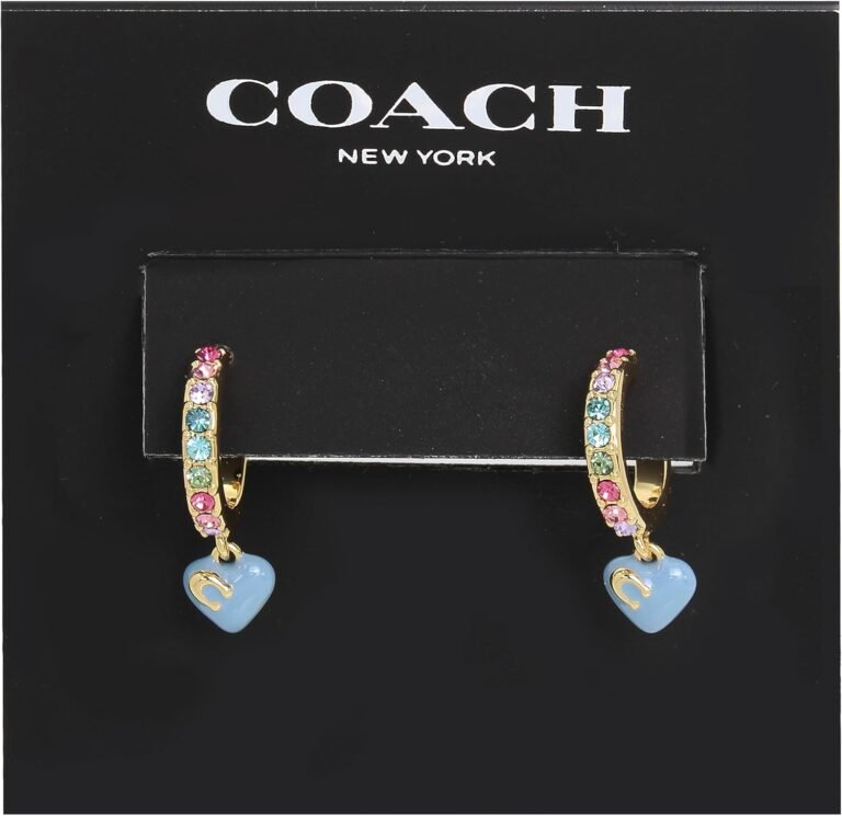 COACH Pave Enamel Heart Huggie Earrings Review