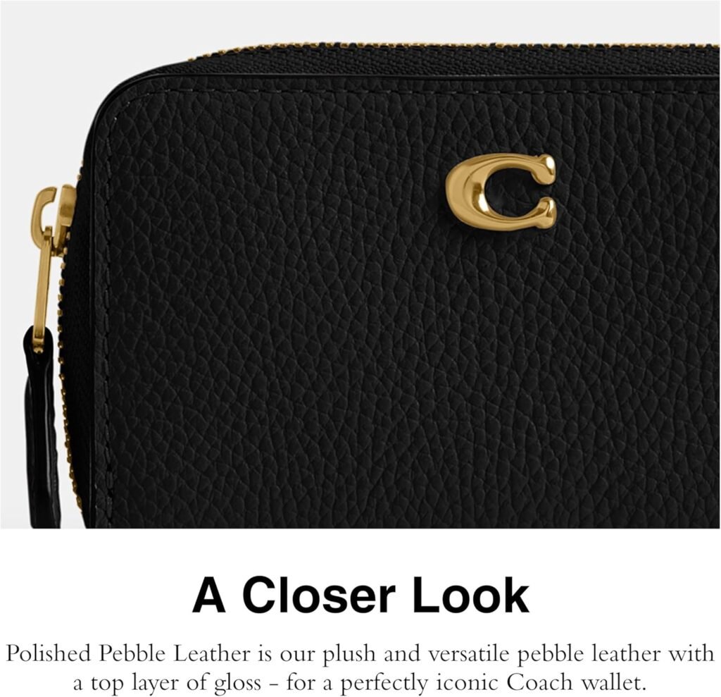 Coach Small Zip Around Card Case, Black