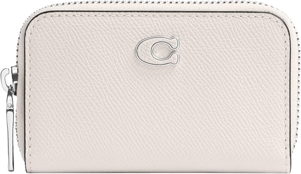 Coach Small Zip Around Card Case, Chalk