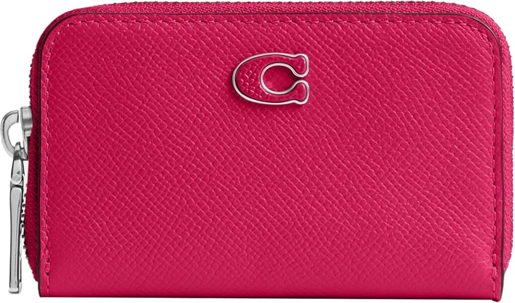 Coach Small Zip Around Card Case, Dragonfruit