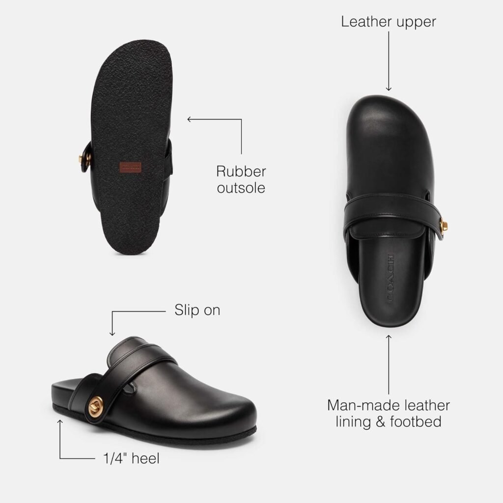 Coach Womens Blake Leather Clog Coach Womens Blake Leather Clog