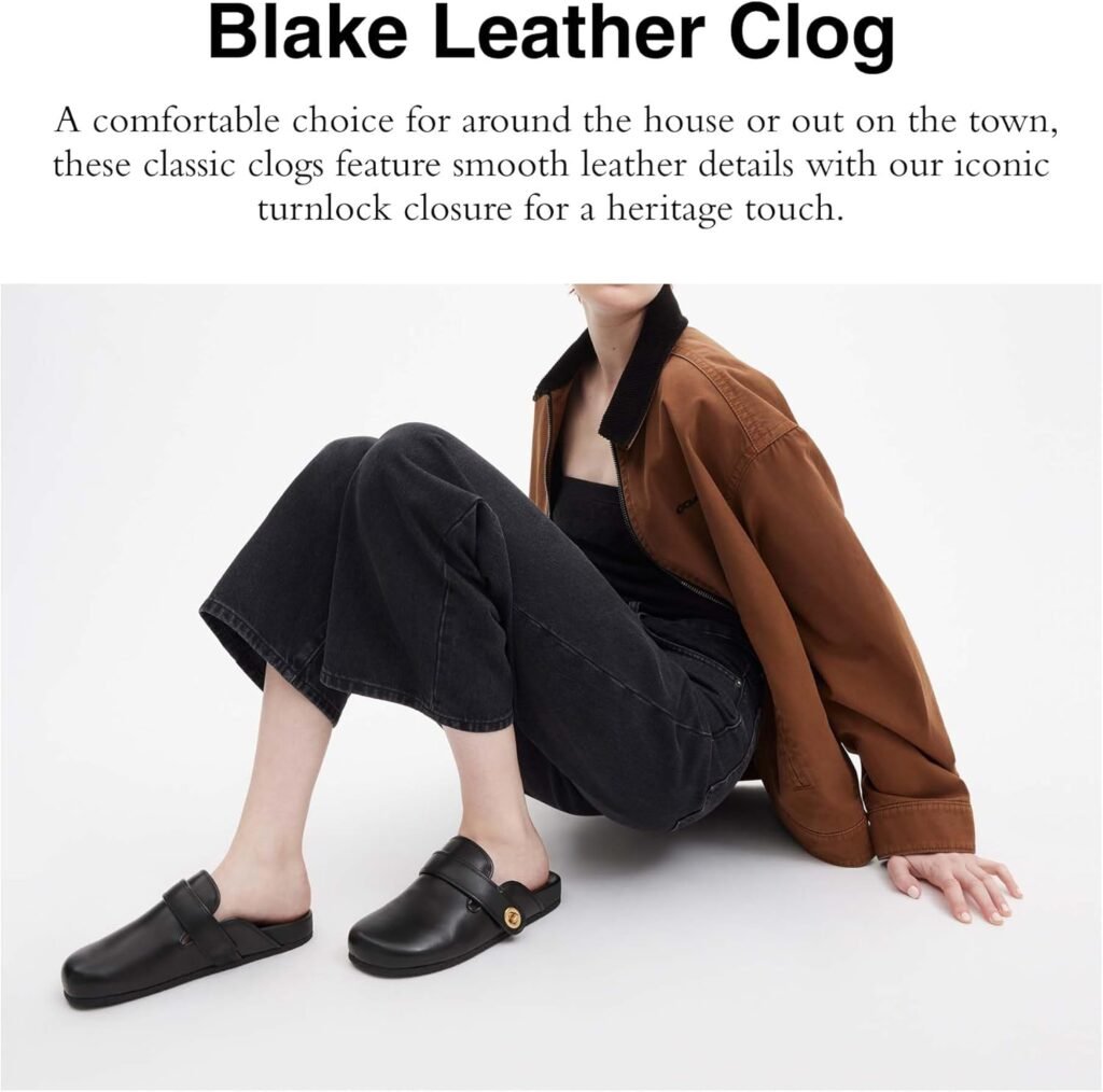 Coach Womens Blake Leather Clog Coach Womens Blake Leather Clog