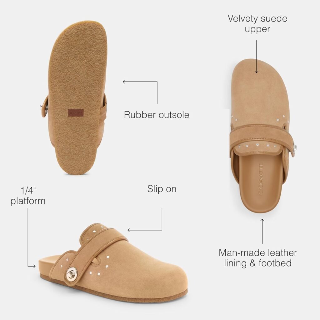 Coach Womens Blake Suede with Rivets Clog