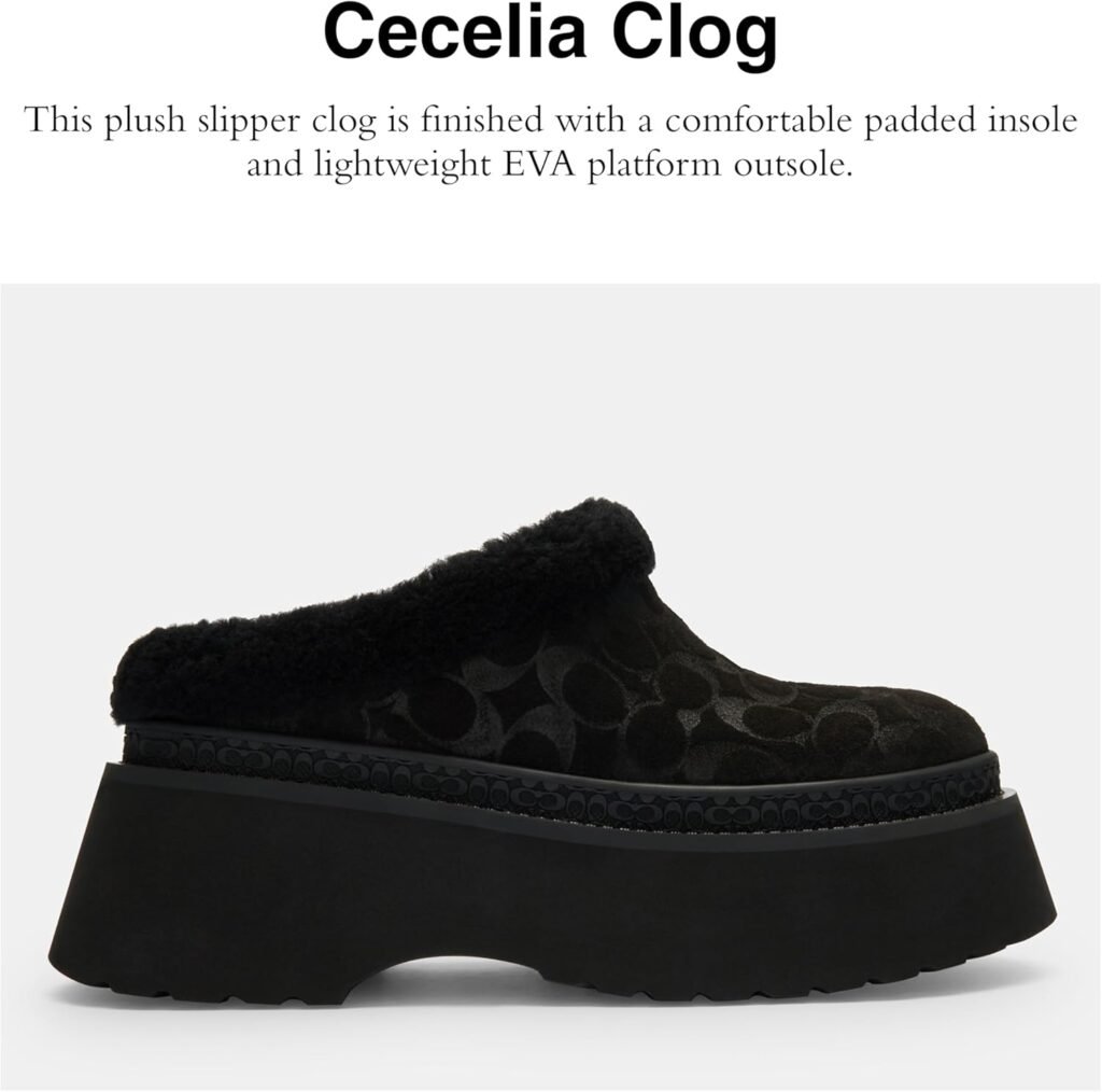 Coach Womens Cecelia Shearling Clog