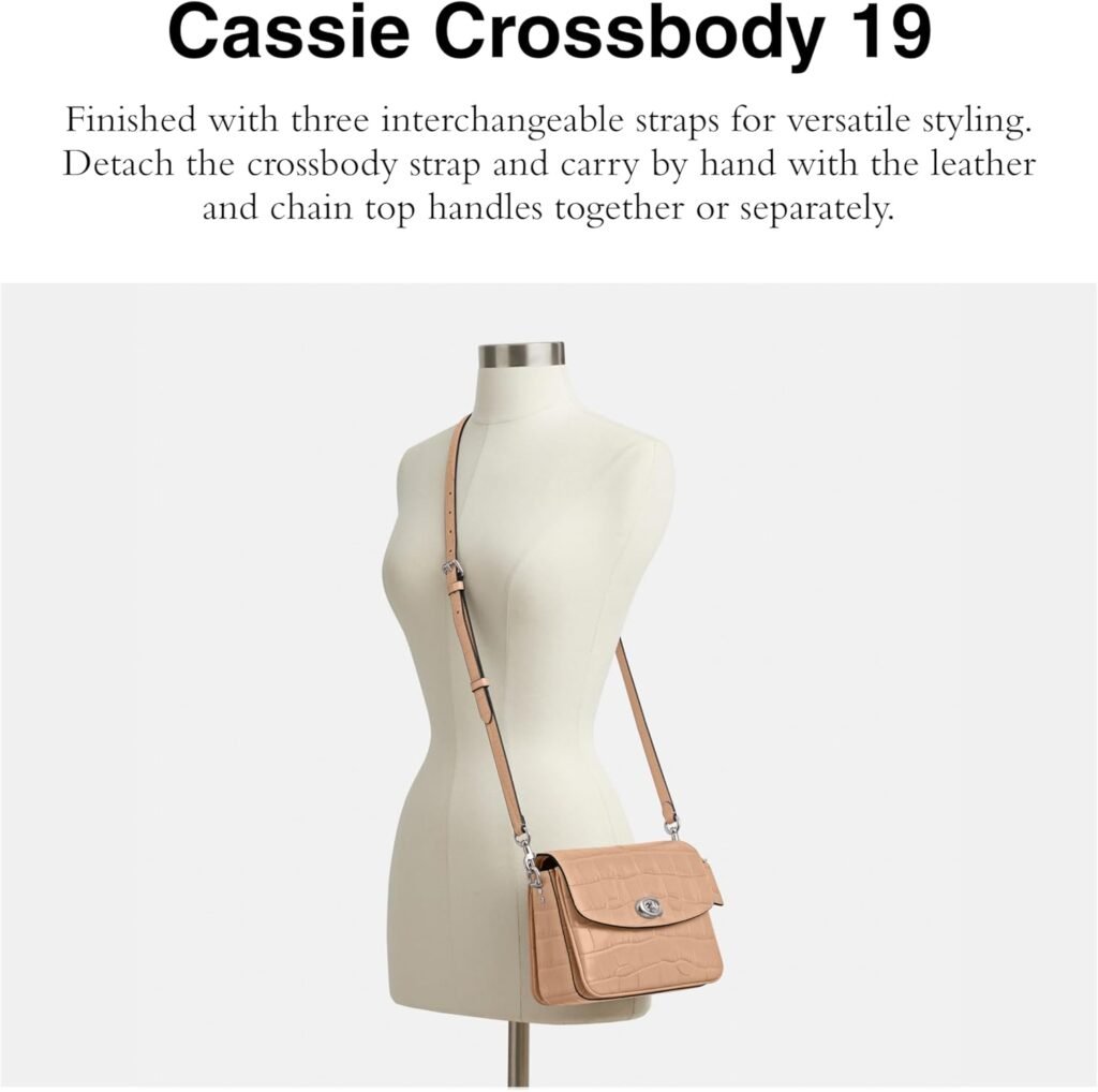 Coach Womens Embossed Croc Cassie Crossbody 19 Bag