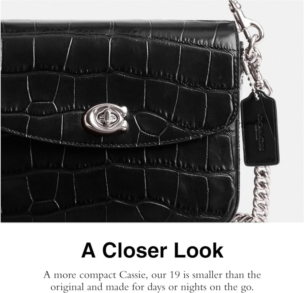 Coach Womens Embossed Croc Cassie Crossbody 19 Bag