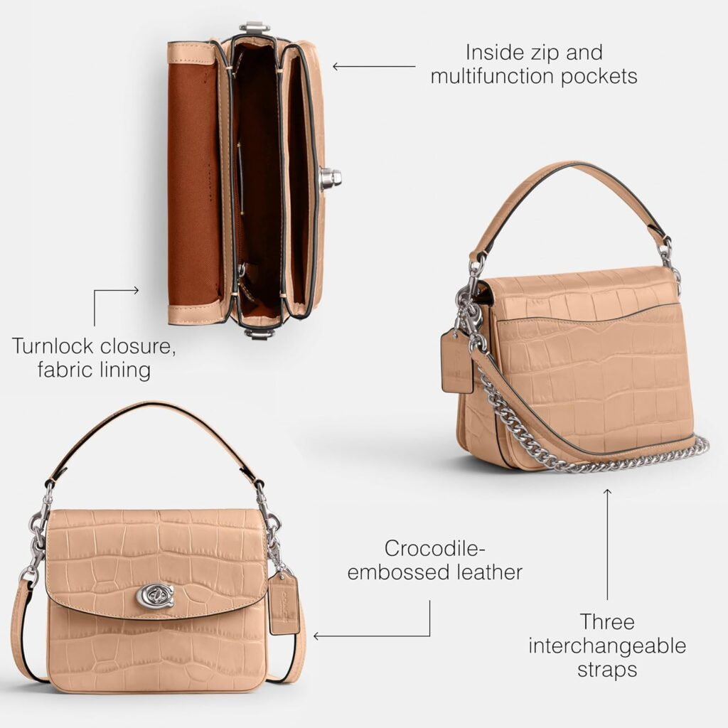 Coach Womens Embossed Croc Cassie Crossbody 19 Bag