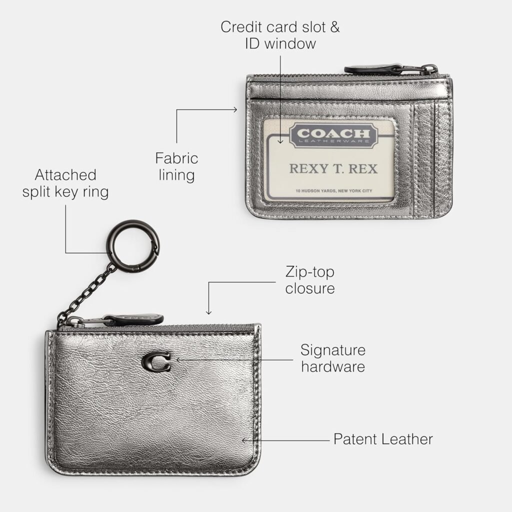 COACH Womens Essential Mini ID Card Case, V5/Anthracite