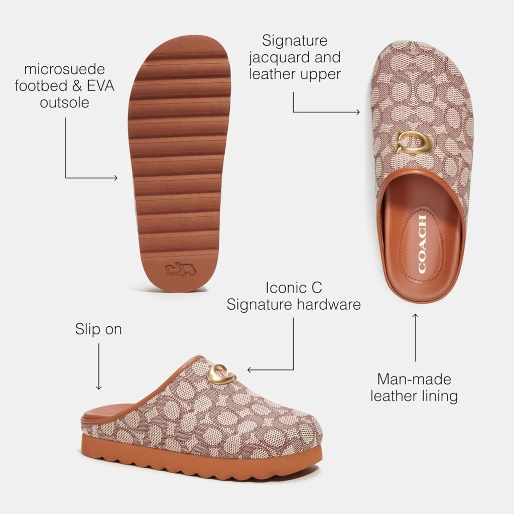 Coach Womens Hadley Signature Jacquard Slipper