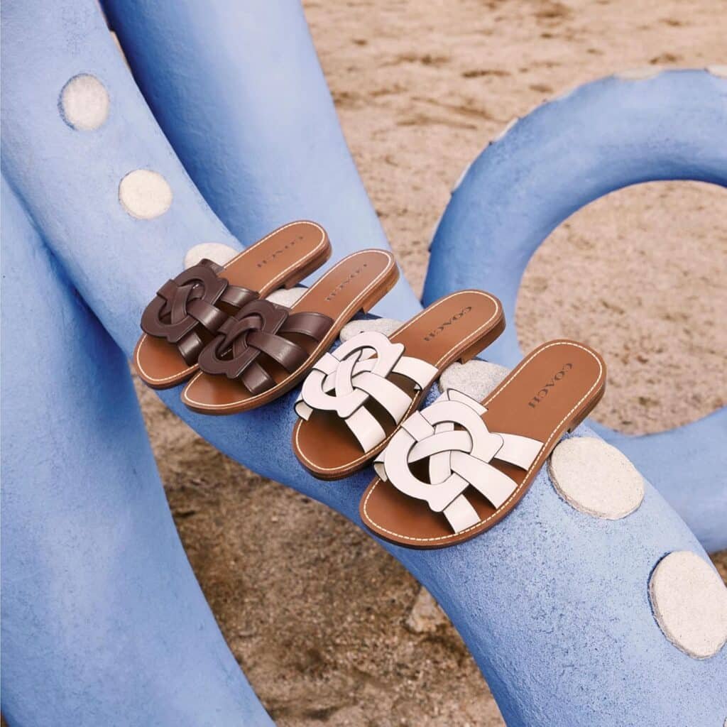 Coach Womens Issa Leather Sandal