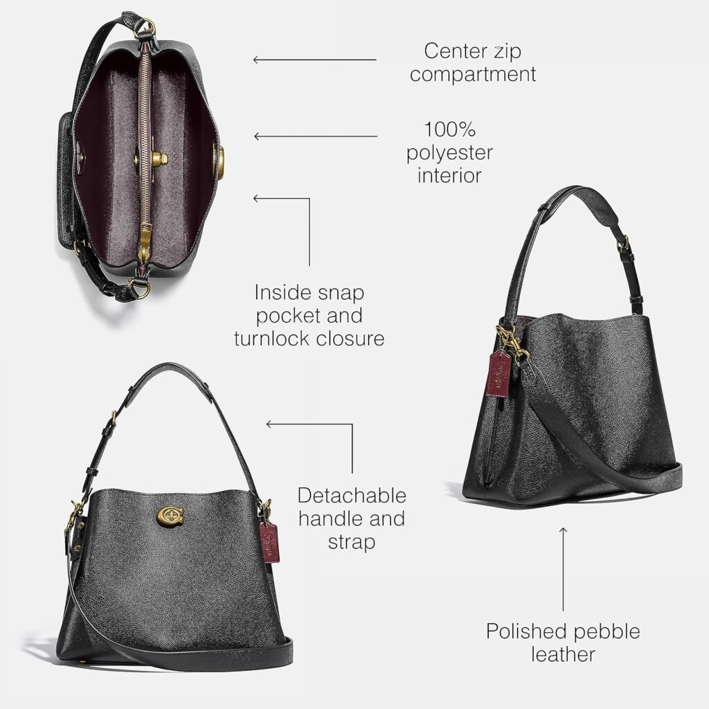 Coach Womens Polished Pebble Leather Willow Shoulder Bag