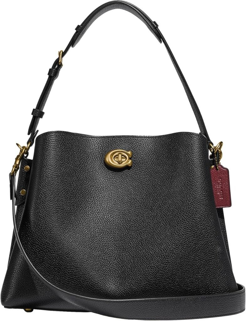 Coach Womens Polished Pebble Leather Willow Shoulder Bag