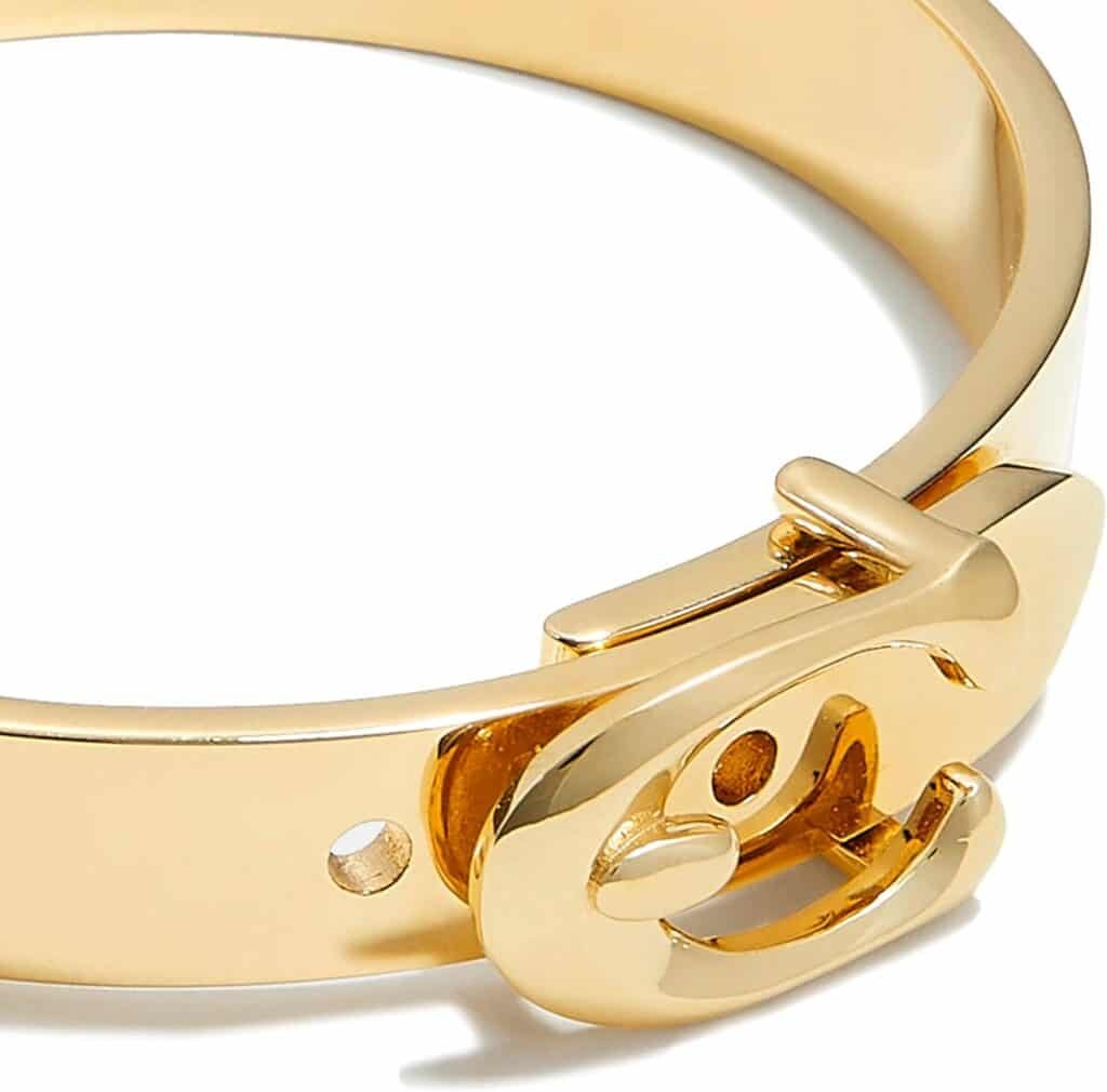 Coach Womens Signature C Buckle Bangle Bracelet
