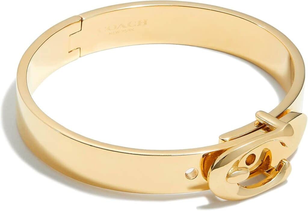 Coach Womens Signature C Buckle Bangle Bracelet