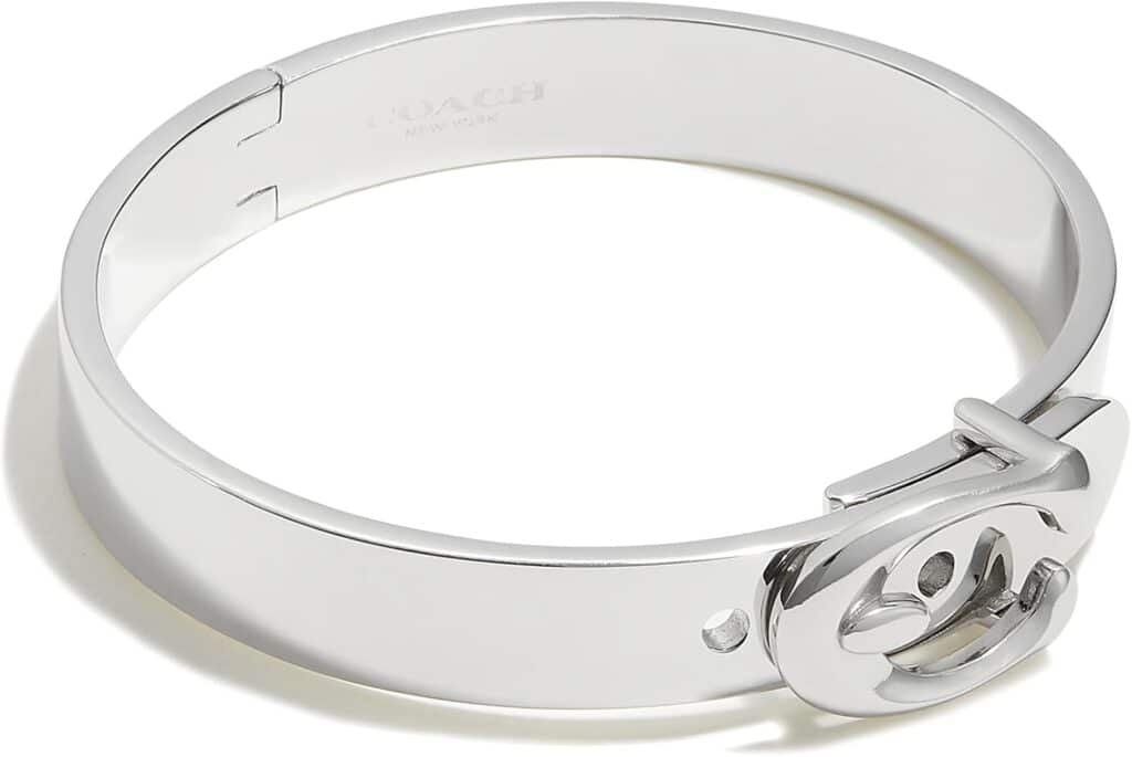 Coach Womens Signature C Buckle Bangle Bracelet