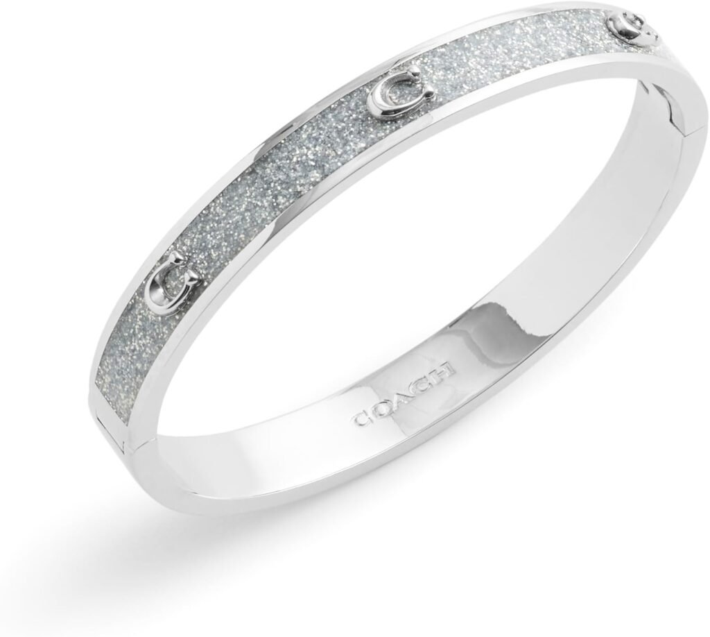 COACH Womens Signature C Glitter Bangle Bracelet