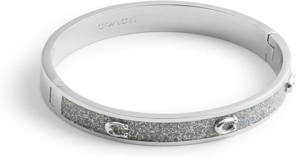 COACH Womens Signature C Glitter Bangle Bracelet