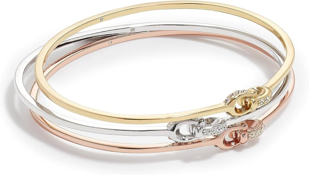 Coach Womens Signature C Logo Bangle Bracelet Set