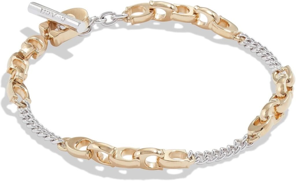 Coach Womens Signature Mixed Chain Bracelet