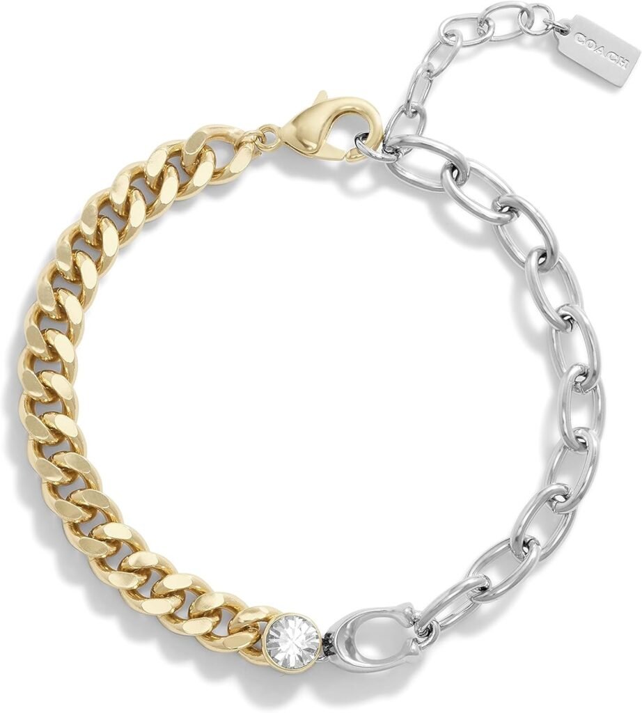 Coach Womens Signature Mixed Chain Bracelet