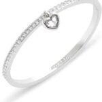 Coach Womens Stone Heart Charm Bangle Bracelet 4 150x150