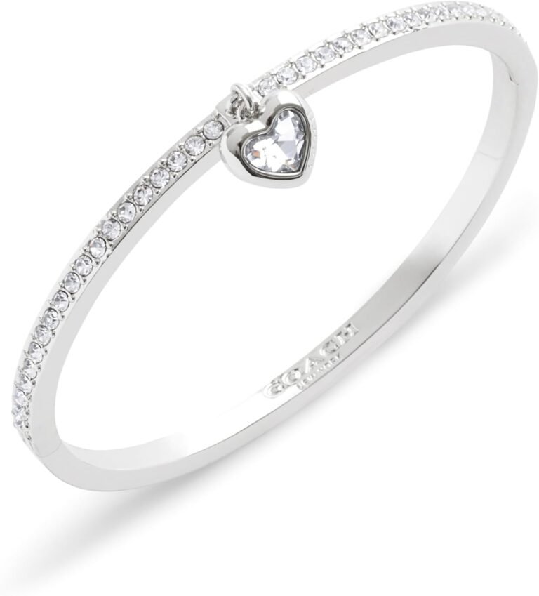 COACH Womens Stone Heart Charm Bangle Bracelet review