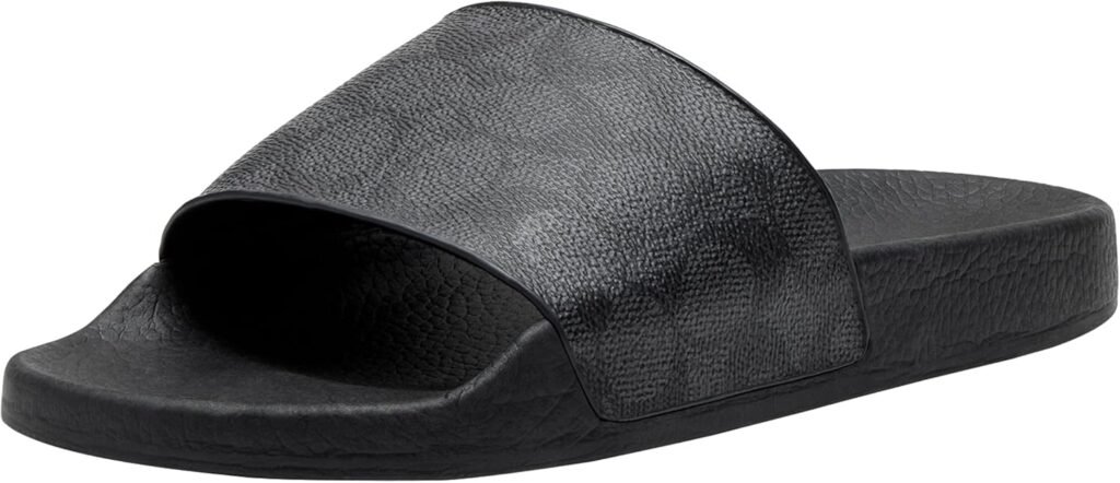 Coach Womens Udele Coated Canvas Slide Slipper