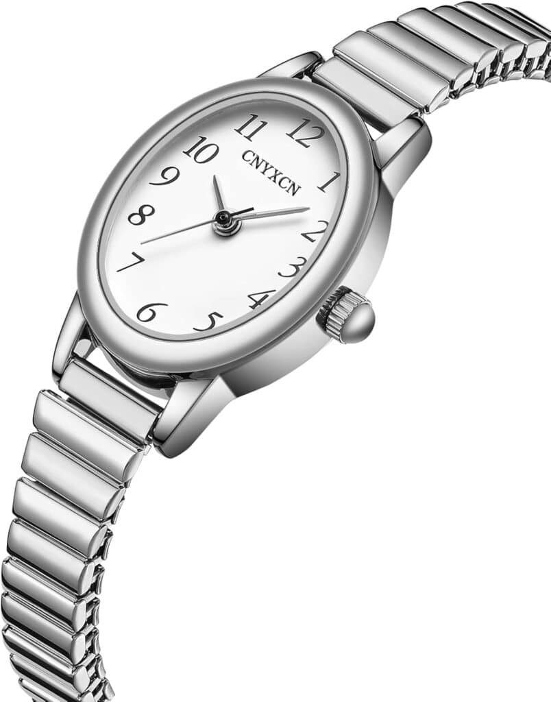 Gold Watches for Women,Easy Reading Analog Watch with Stainless Steel Expansion Band,Water Resistant