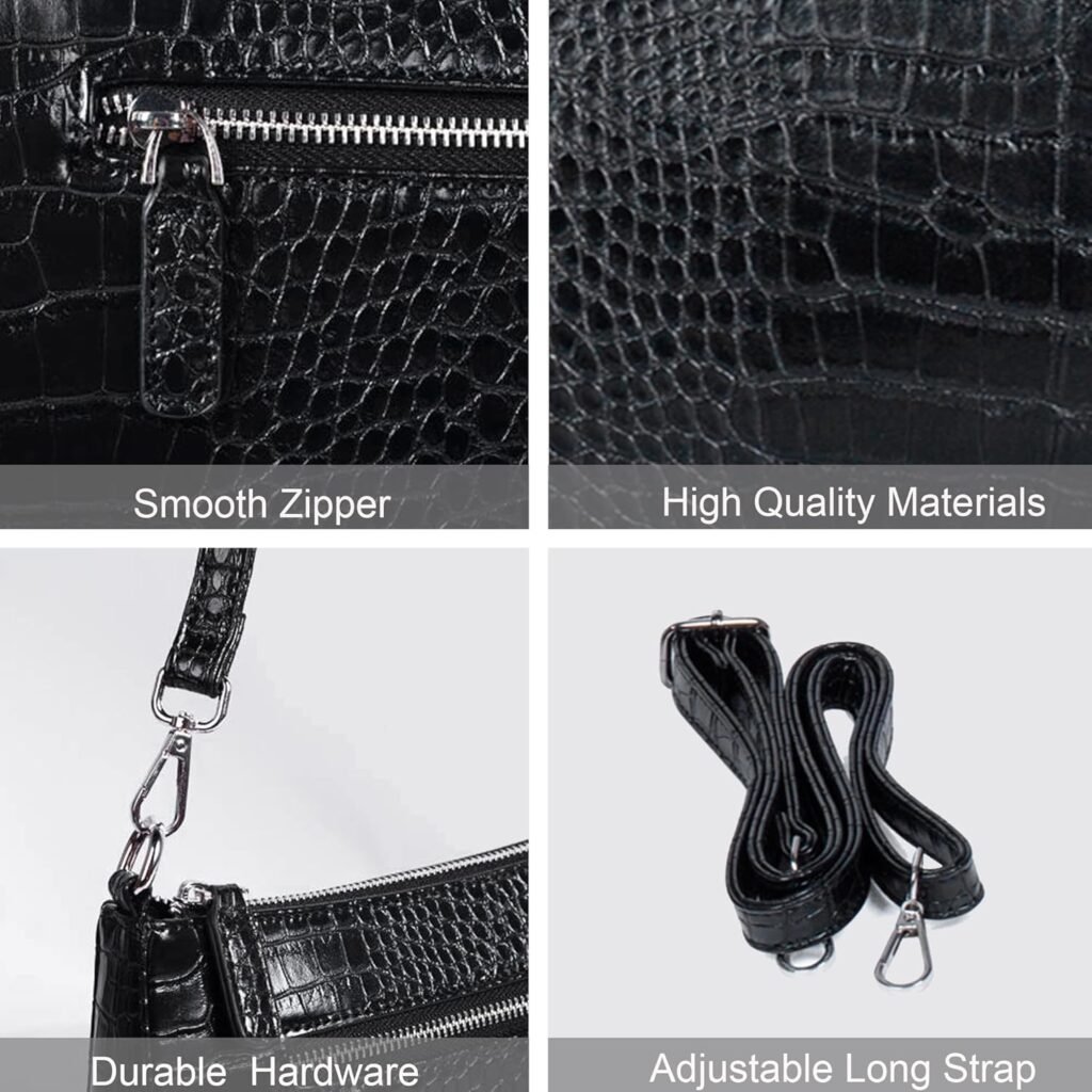 NIUEIMEE ZHOU Small Shoulder bag with 2 Removable Straps Cross Body Clutch Purse Handbag for Women