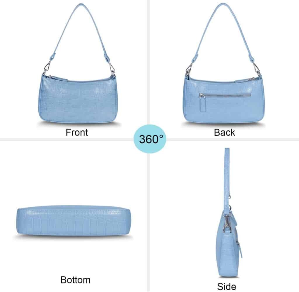 NIUEIMEE ZHOU Small Shoulder bag with 2 Removable Straps Cross Body Clutch Purse Handbag for Women