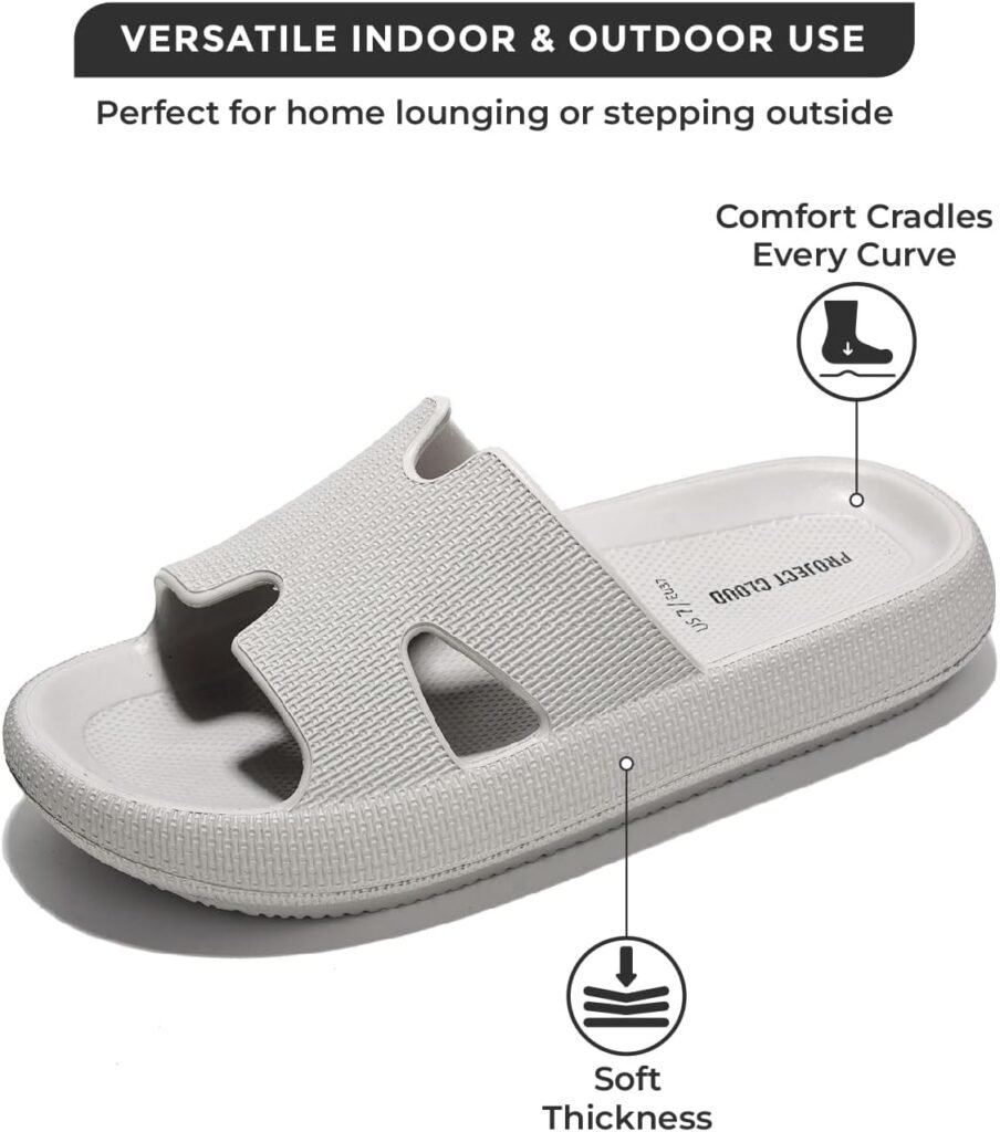 Project Cloud Womens Sandals Cloud Recovery Sandals Women Memory Foam Slippers for Women, Cushioned Womens Slippers, Non-Slip Beach Essentials Slides for Women (PillowStrap)