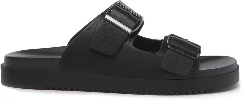 Rihero Womens Flat Sandals Comfort Adjustable Double Strap Slip on Leather Footbed Sandals Rihero Womens Flat Sandals Comfort Adjustable Double Strap Slip on Leather Footbed Sandals